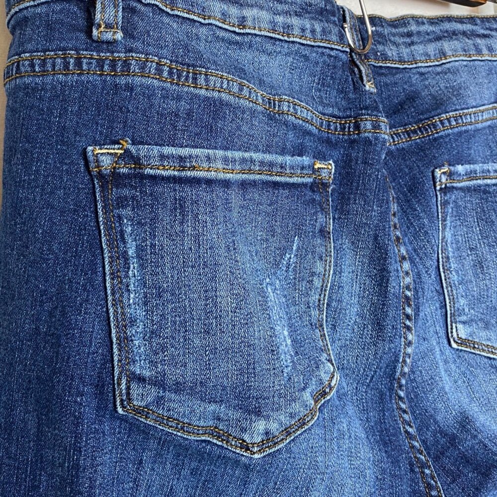 KanCan Tobie Mid Rise Distressed Ripped Super Skinny Blue Jeans Women's Size XL - Picture 6 of 9